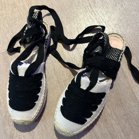 NEW J CREW LACE-UP ESPADRILLE SANDALS 6.5 - Picture 3 of 4